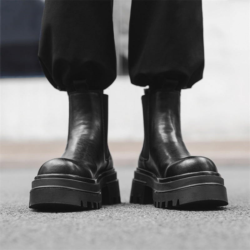 Men's Martin Winter Short Thick Bottom Slip-on Leather Shoes