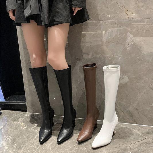 Female Pointed Toe High Riding Classy Stilettos Slimming Boots