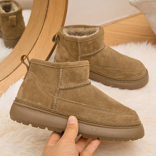 Women's Sheepskin Fur For Winter Fleece-lined Thickened Snow Boots