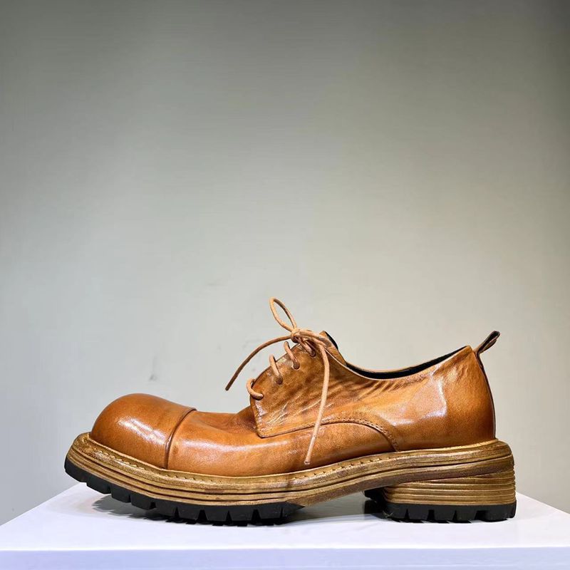 Men's British Style Business Formal Round Head Leather Shoes