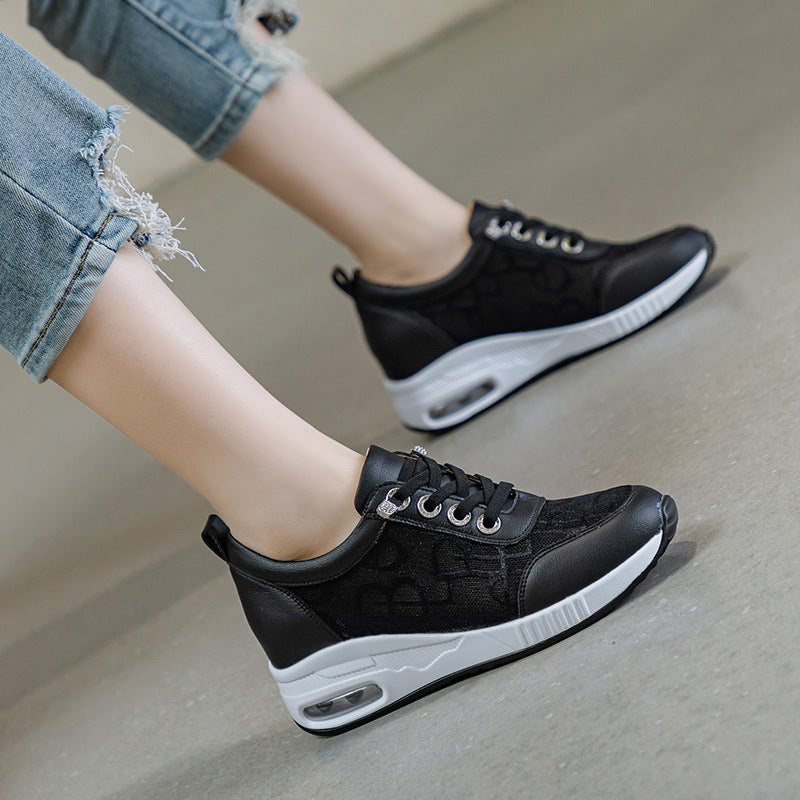 Women's Spring Mesh Breathable Height Increasing Insole Air Women's Casual Shoes