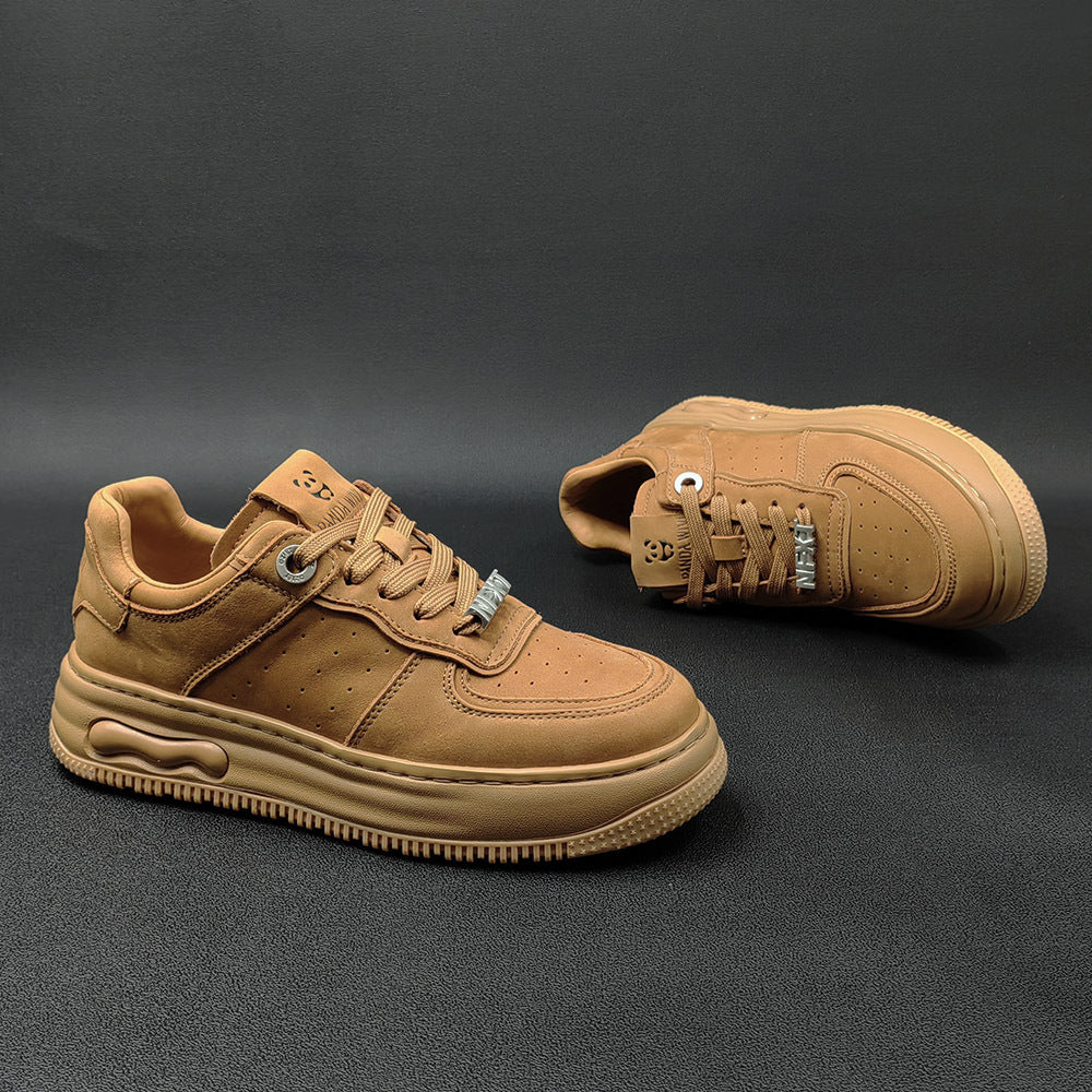 Men's First Layer Cowhide Board Fashion Genuine Sneakers