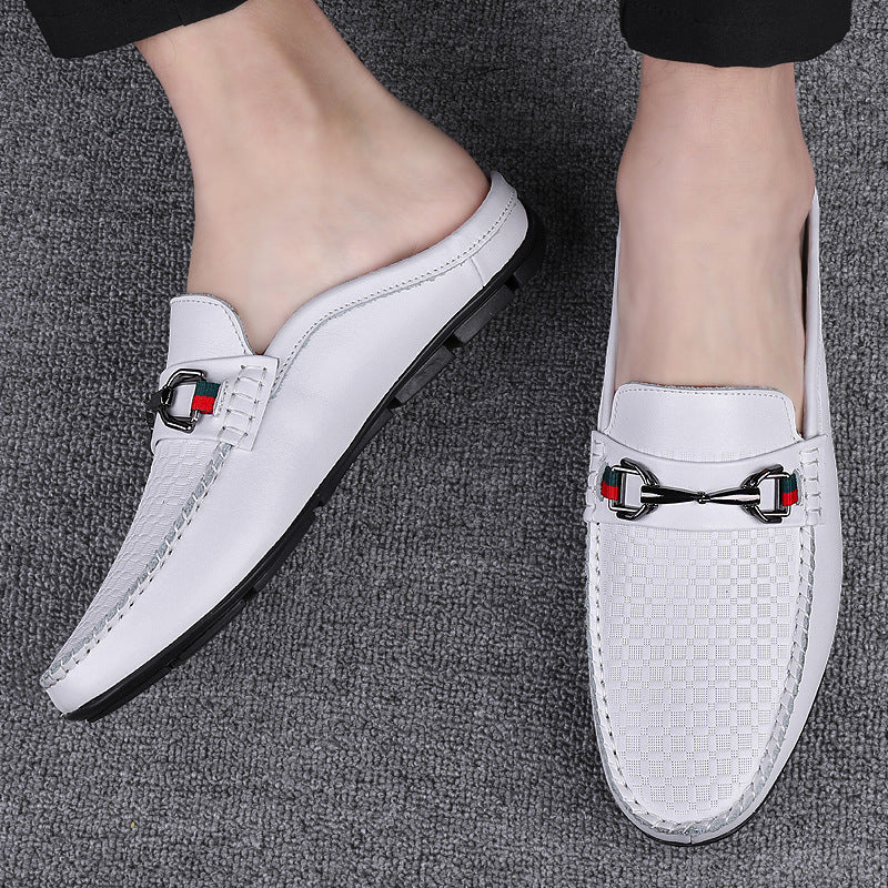 Cowhide Soft Bottom Breathable One Pedal Leather Shoes