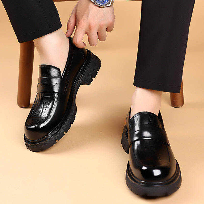 Men's Business First Layer Cowhide Soft Bottom Leather Shoes