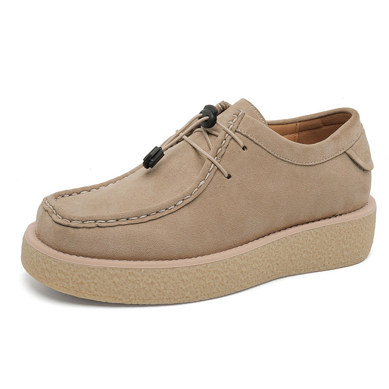 Leisure Tooling Square Toe Platform Fashion Leather Shoes