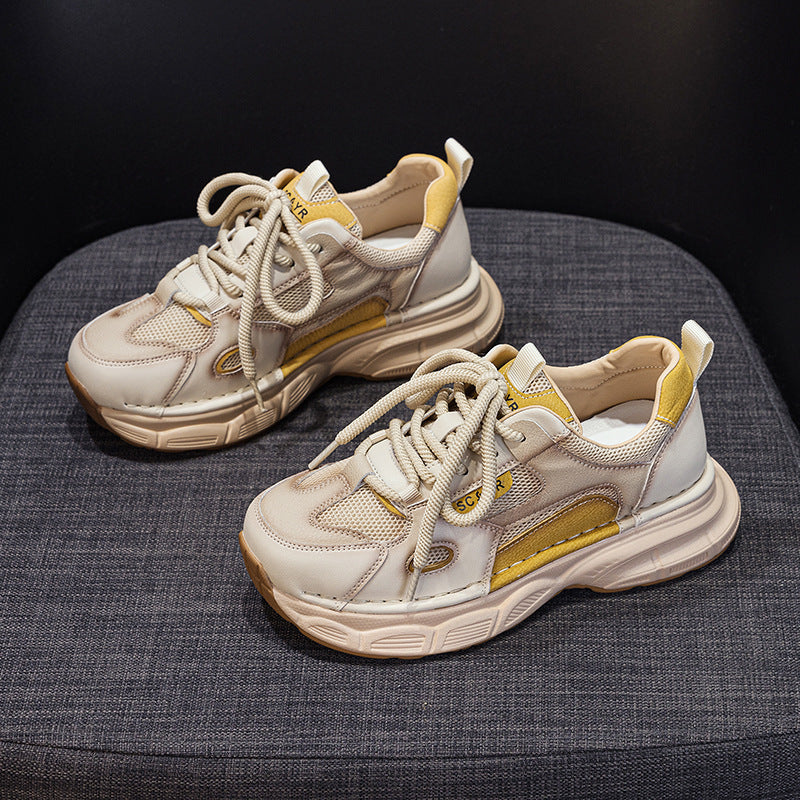 Women's Dad Platform Pumps Breathable Mesh Running Women's Casual Shoes