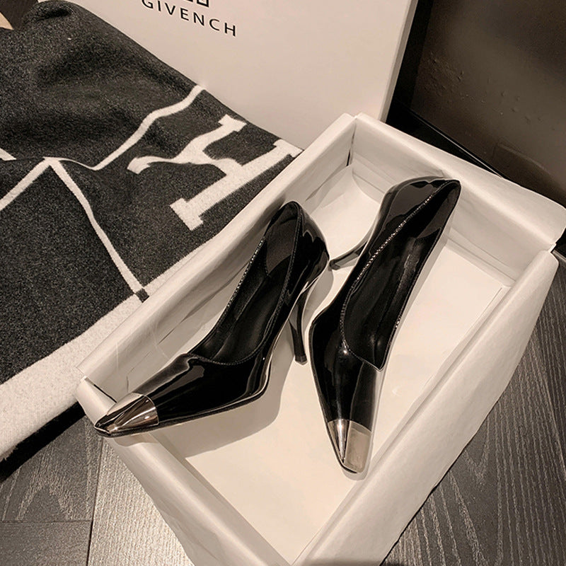 Women's Park Black Patent High Spring Metal Women's Shoes