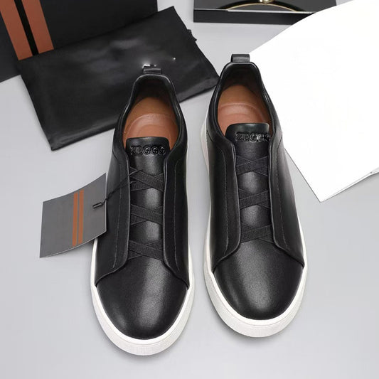 Men's One Pedal Cross Elastic Band Slip-on Sneakers