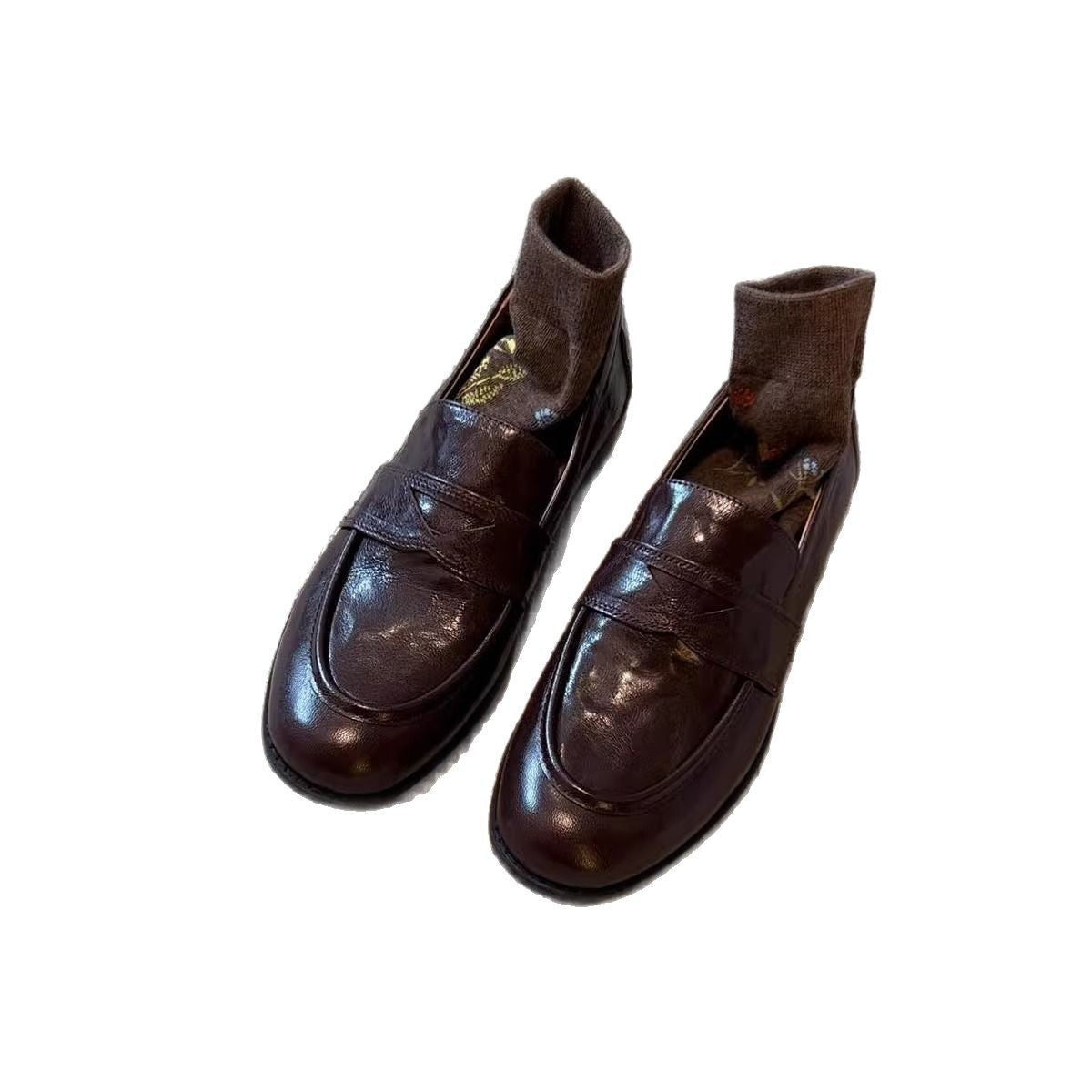 Women's Retro One Pedal Thick Flat Pumps Loafers
