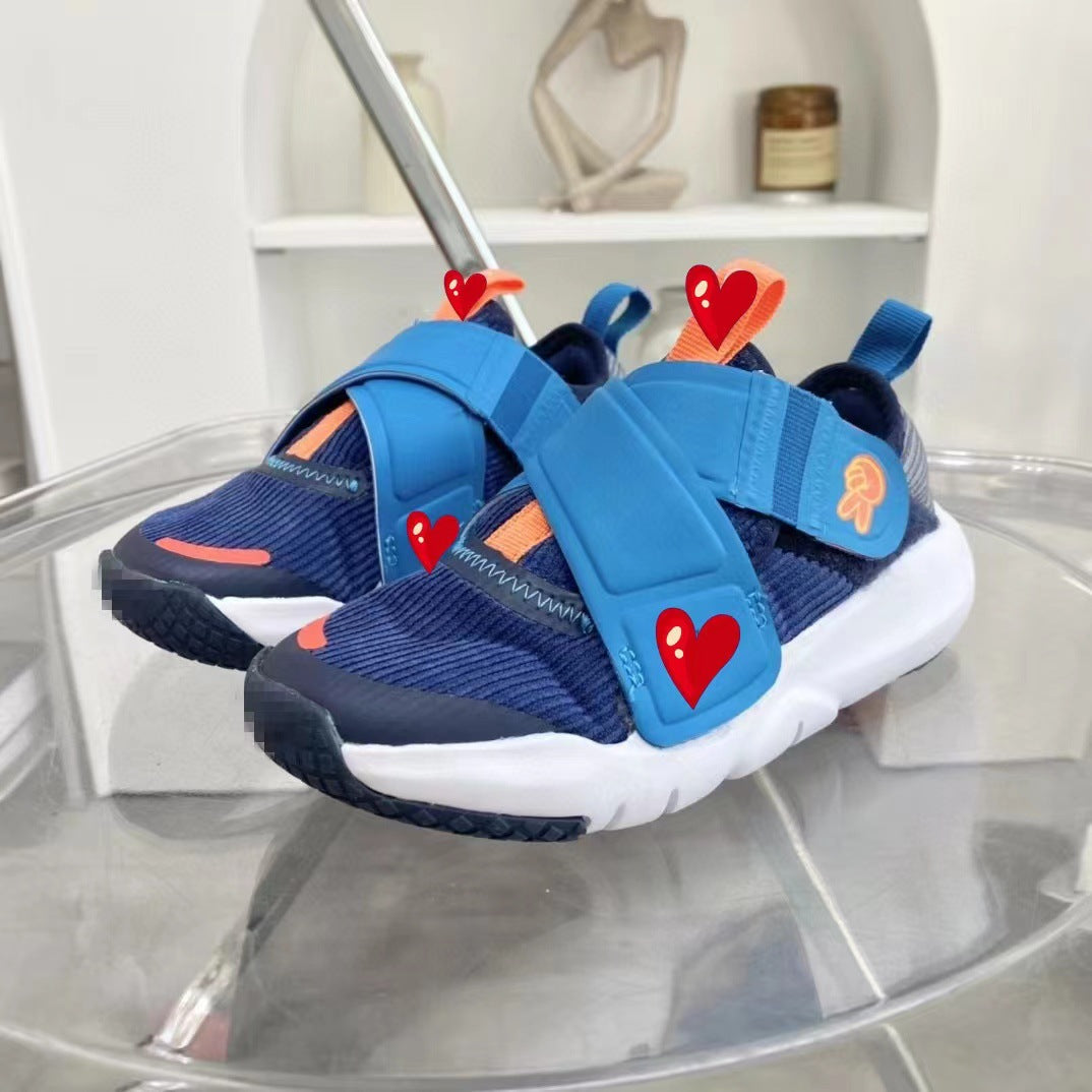 Children's Saucer Low Top Velcro Fastener Slip-on Kid's Sneakers