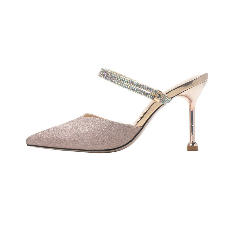Women's Summer Pointed Toe Rhinestone High Stilettos Heels