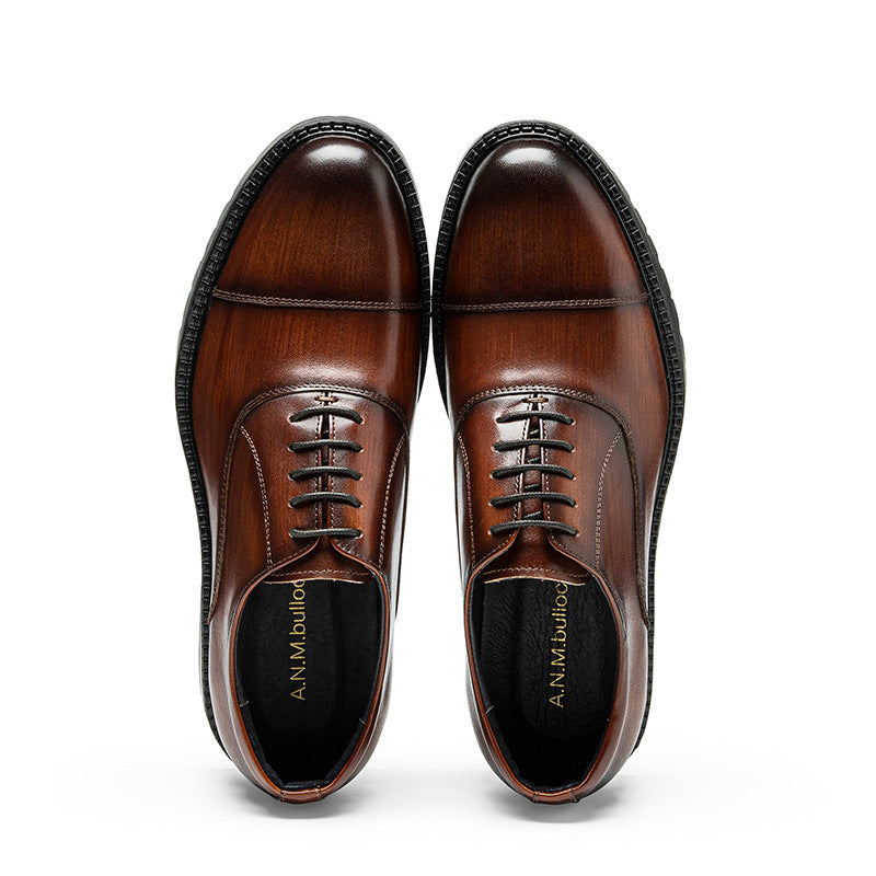 Men's Within Hours Business Formal Wear Thick Bottom Three Leather Shoes