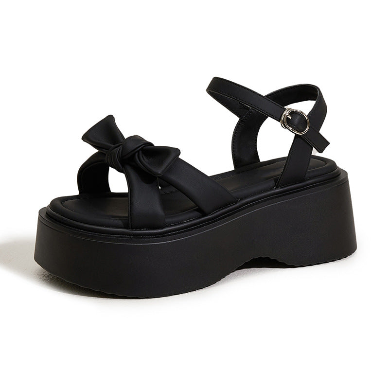 Women's For Summer Wear Fashionable Elevator Bow Sandals