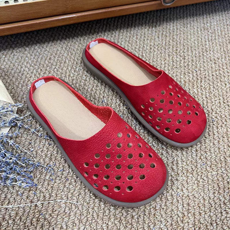 Women's Platinum Mori Style Retro Flat Outdoor Sandals