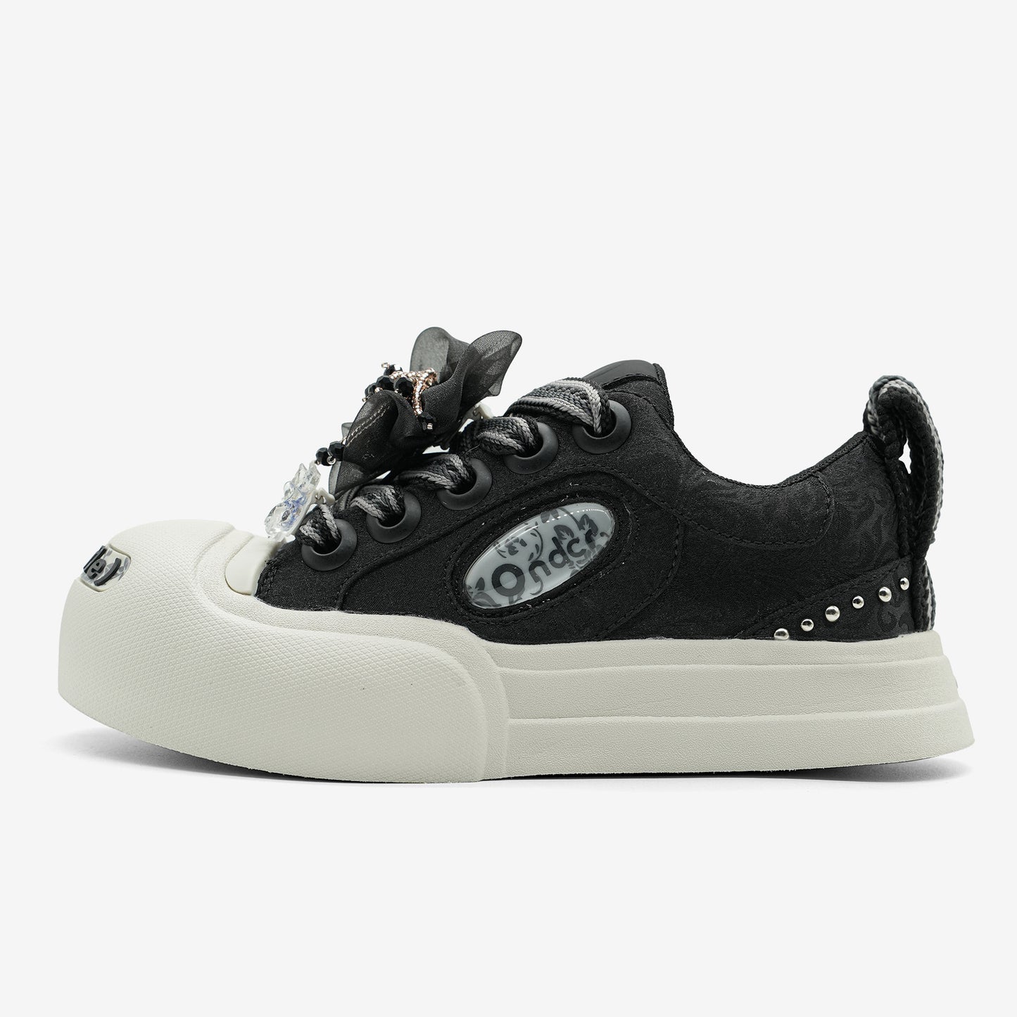 Women's Sole Height Increasing Big Head Board Silk Sneakers