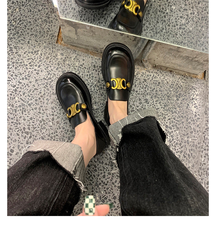 Women's Genuine Thick With British Style One Loafers
