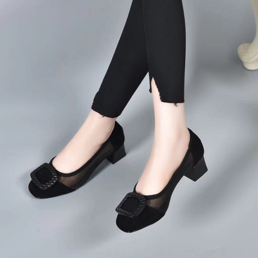 Women's Mesh Hollow Out Summer Flat Round Women's Shoes