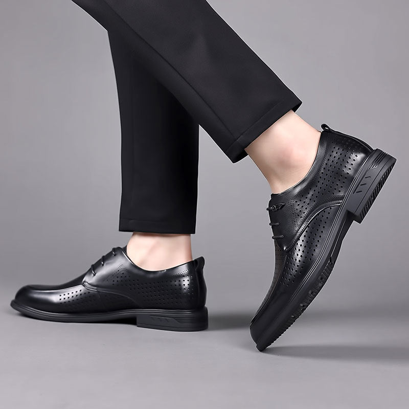 Men's First Layer Cowhide Business Formal Wear Hollowed Men's Shoes
