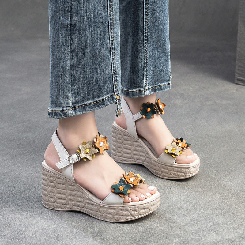 Women's Style Wedge Buckle Height Increasing With Heels
