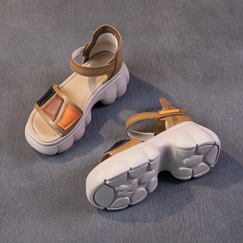 Women's First Layer Cowhide Summer Breathable Hollow Sandals