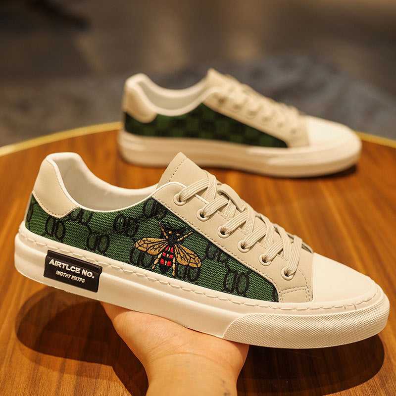 Men's Korean Fashionable White Summer Breathable Canvas Shoes