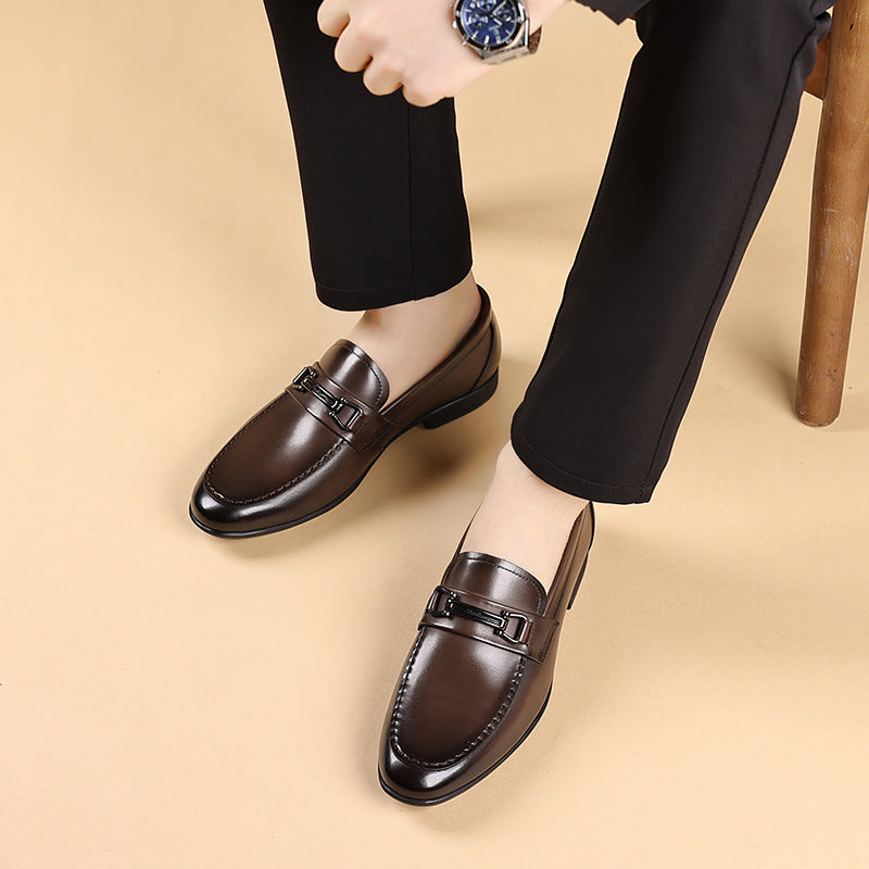 Men's Light Luxury Top Layer Cowhide Lightweight British Loafers