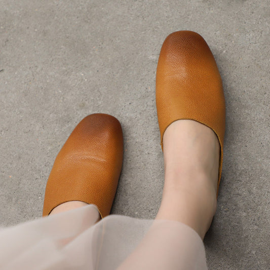 Women's Outdoor Wear Retro Square Toe Lazy Slippers