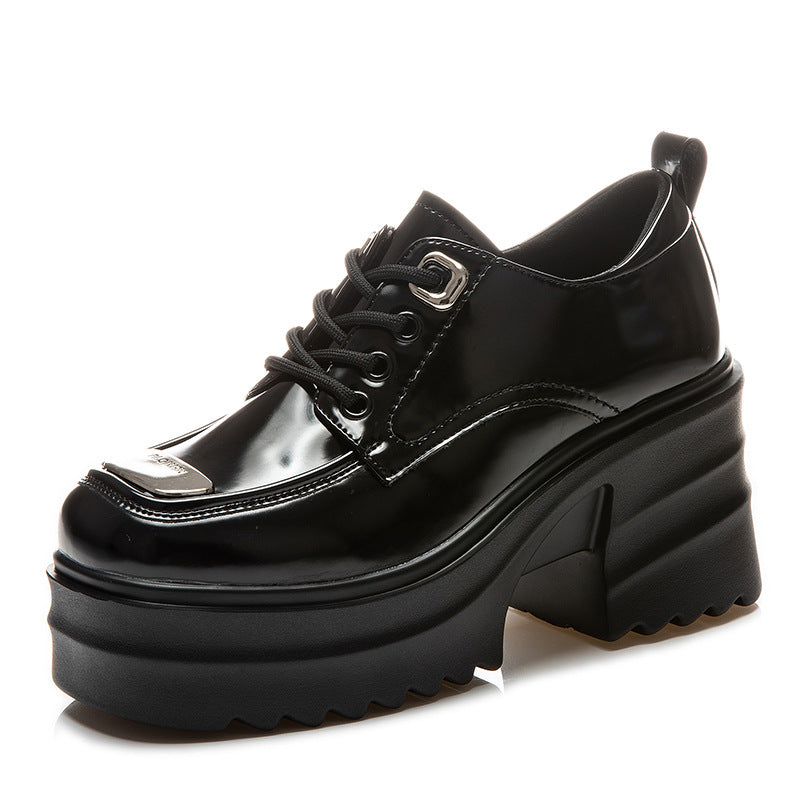 Women's Style Platform High Pumps Lace Up Loafers
