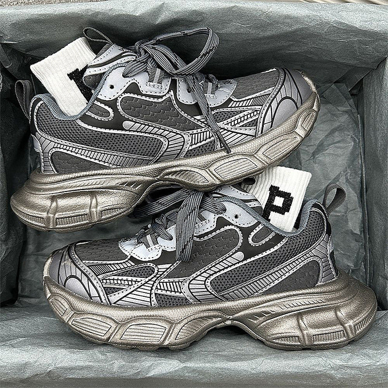 Men's Spring Plus Size Large Fashionable Fleece-lined Sneakers