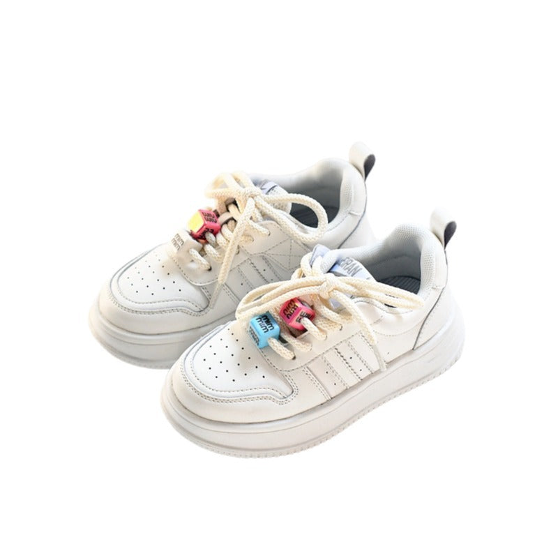 Children's White Board Boys Single-layer Western Style Kid's Sneakers
