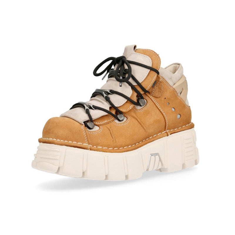 Women's Spanish Fashion Retro Punk Small Metal Platform Street Casual Shoes
