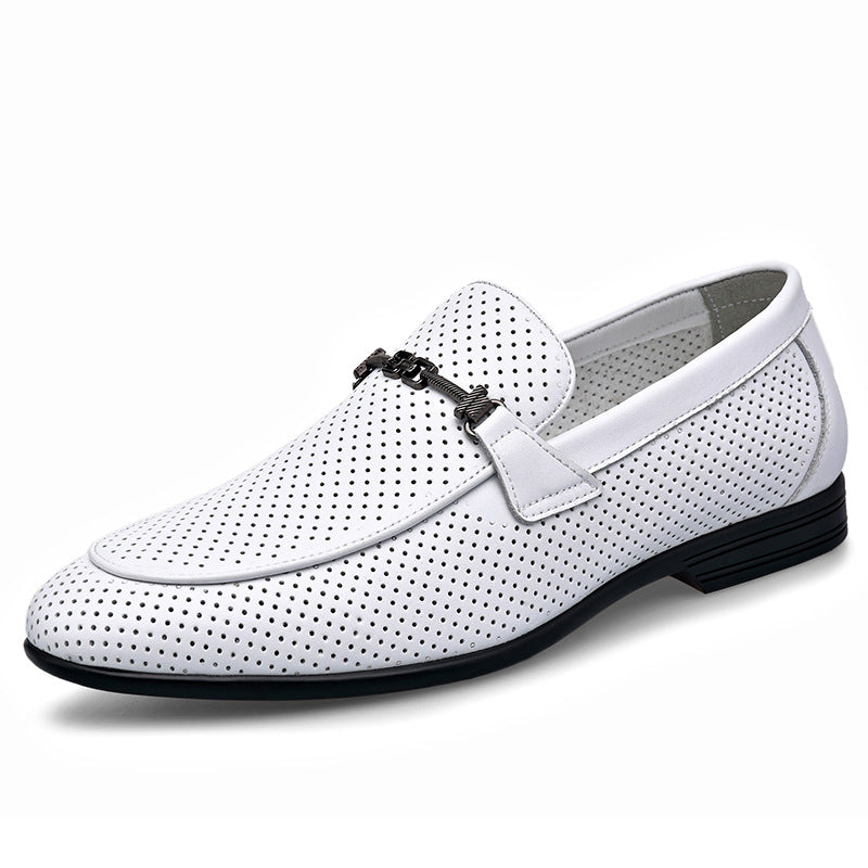 Men's Genuine Summer Mesh Breathable Business Classic Leather Shoes