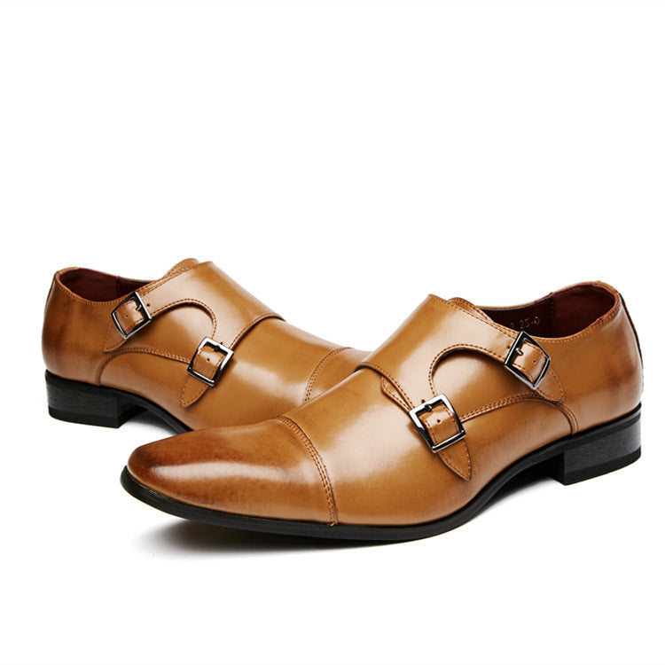 Men's Business Formal Wear Three Joint Pumps Leather Shoes