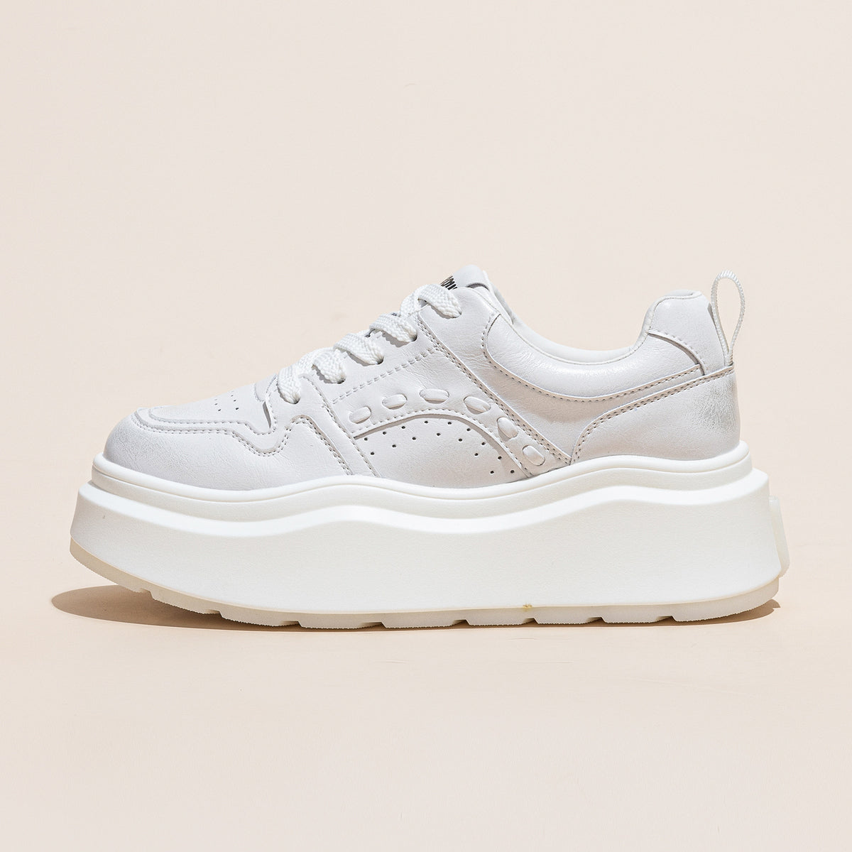 Women's White For Thick Bottom Elevator Wild Women's Casual Shoes