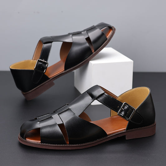 Men's Cage Toe Cover Roman Fashion Closed Sandals