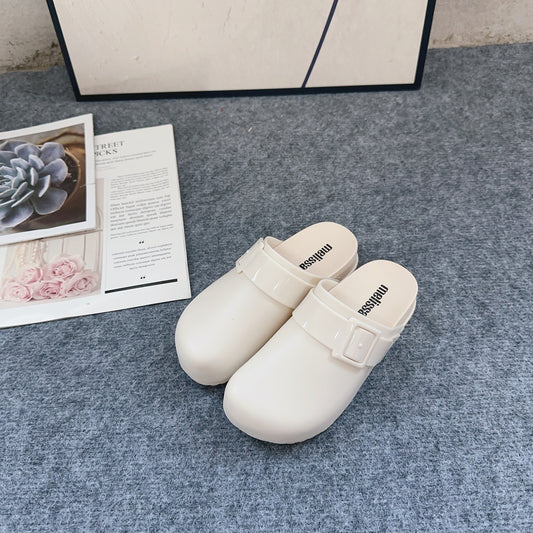 Sha Thick Bottom Solid Color Slip-on Slippers