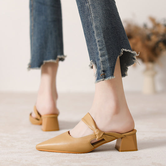 Women's Toe Cap Korean Style Chunky Outdoor Sandals