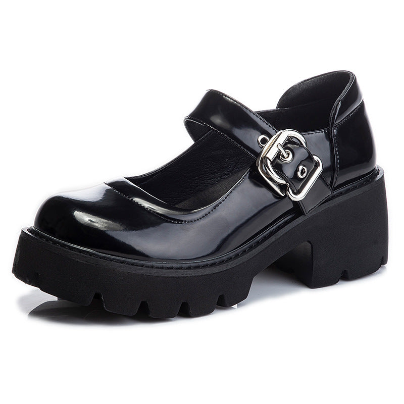Women's Thick Bottom Low-cut Chunky Round Head Women's Shoes
