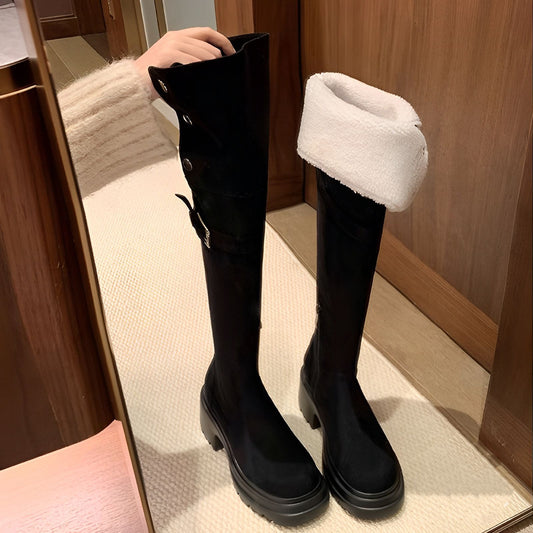 Women's Two-way Wear Over The Knee Winter Slimming Platform Knee-high Boots