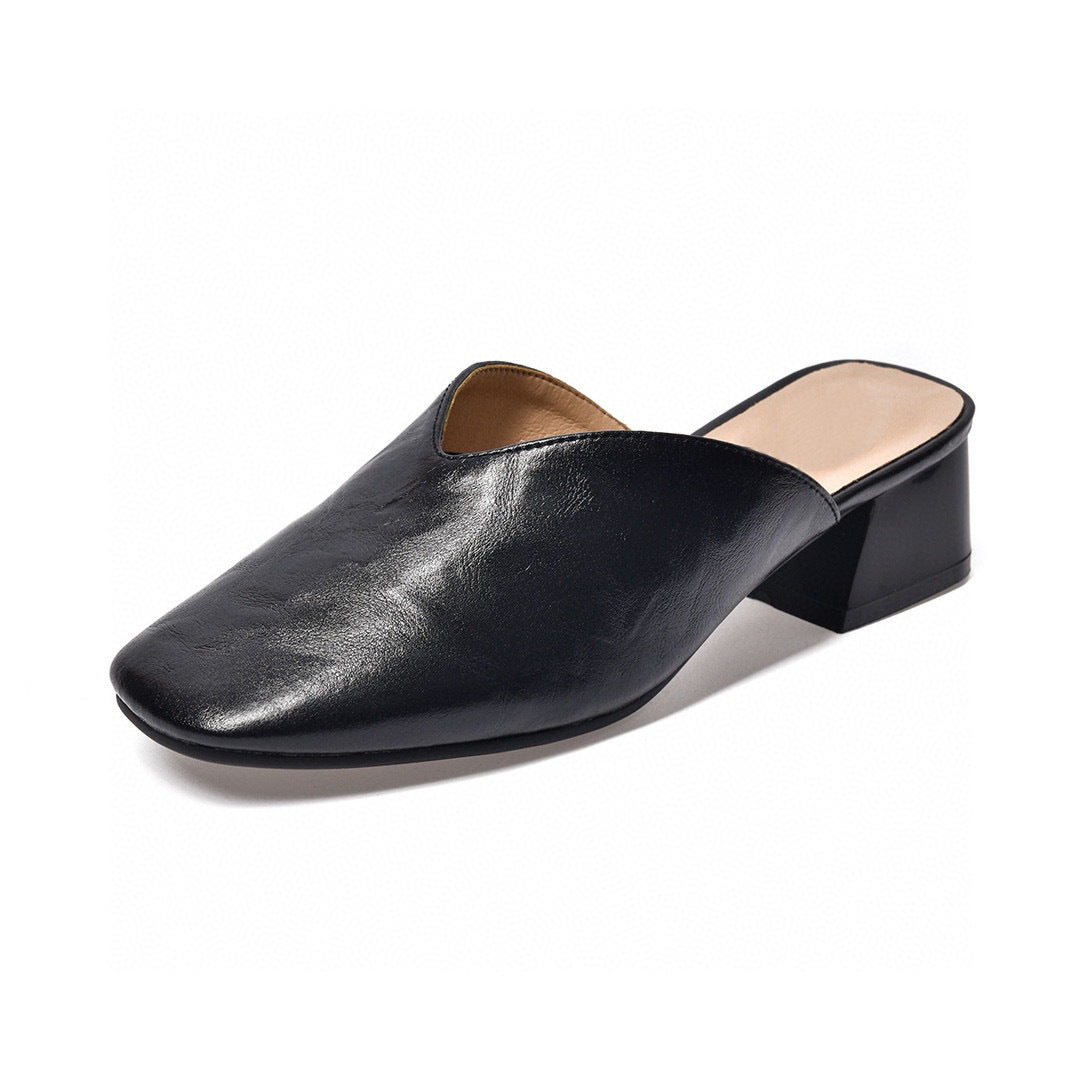 Women's Wear Summer Square Toe Simple Temperament Heels