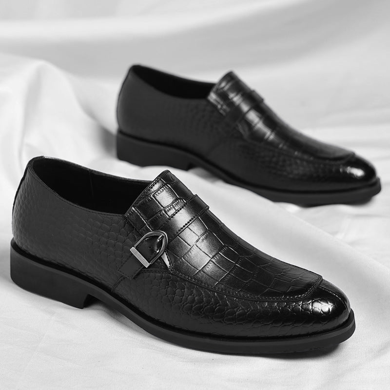 Men's Slip-on Buckle Plus Size Trendy Men's Business Leather Shoes