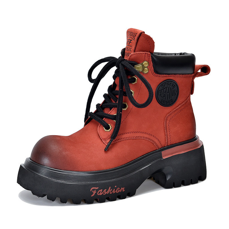 Western Denim Ankle Worker Thick Bottom Boots