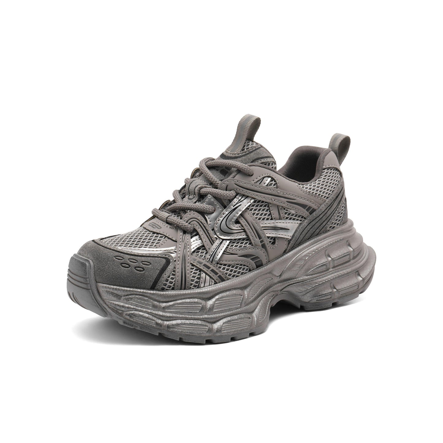 Sier Foam Bottom Platform Dad Retro Sneakers