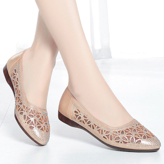 Women's Single Low Perforated Breathable Mesh Surface Casual Shoes