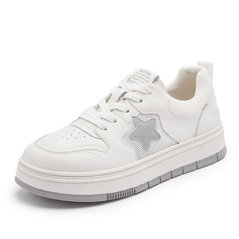 Women's White Summer Versatile Breathable Platform Height Casual Shoes