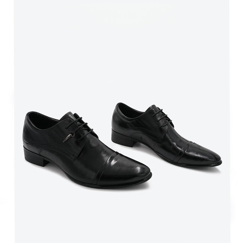 Men's Spring British Pointed Trendy Formal Wear Breathable Leather Shoes