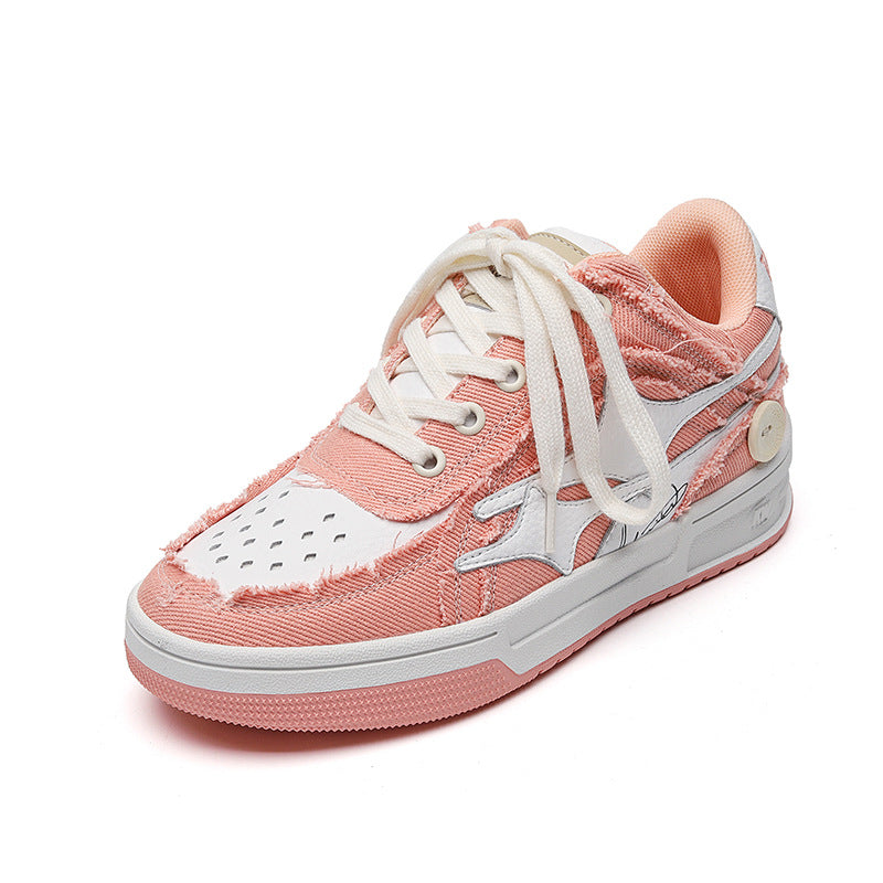 Women's Buckle Summer Purple Thick Bottom Sports Canvas Shoes
