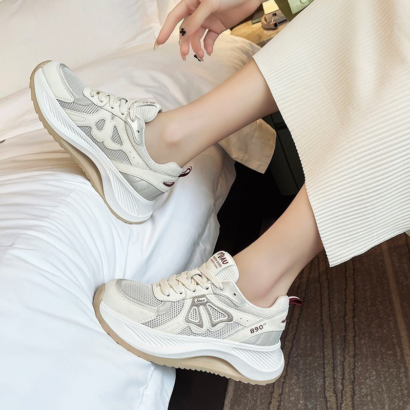 Women's Dad Platform White Light Running Sneakers