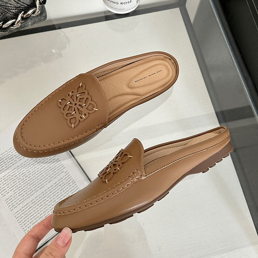 Women's Retro Toe Cap Flat Semi Soft Casual Shoes
