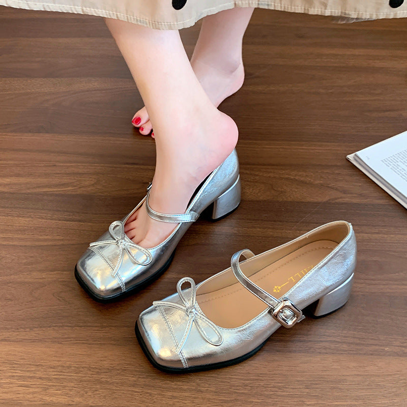 Women's Mary Jane Chunky Square Toe High Widened Men's Shoes